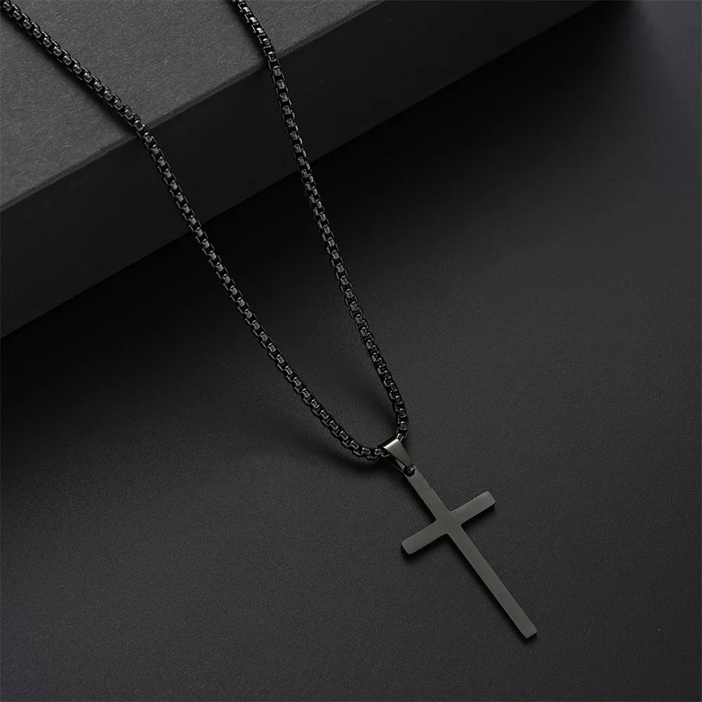 Men's Stainless Steel Cross Pendant Jewelry Set - Smarsty