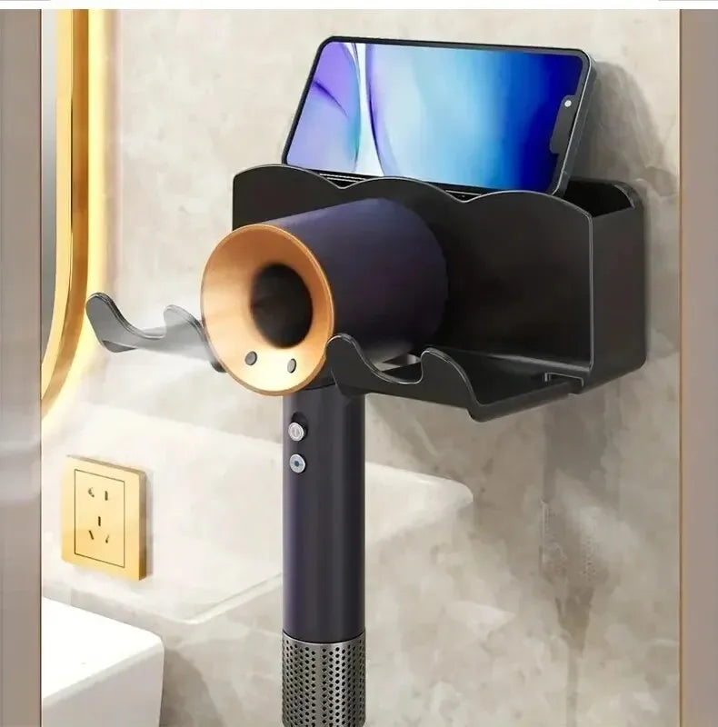 Wall Mounted Hair Dryer Storage Rack for Bathroom - Smarsty