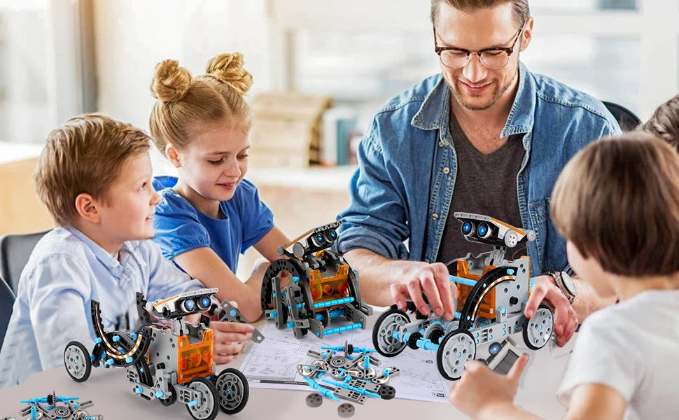 12-In-1 Stem Solar Robot Kit Toys Gifts For Kids 3-8 Years Old Educational Building Science Experiment Set Birthday Gifts Boys