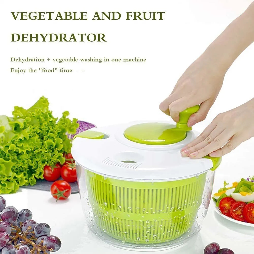 Multifunction Manual Salad Spinner Dryer Vegetable Fruit Food Dehydrator Quick Drying Kitchen Household Vegetable Dehydrator by Smarsty