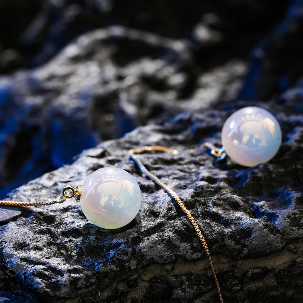 Pearl Long Earrings With Rhinestones For Wedding Fashion - Smarsty