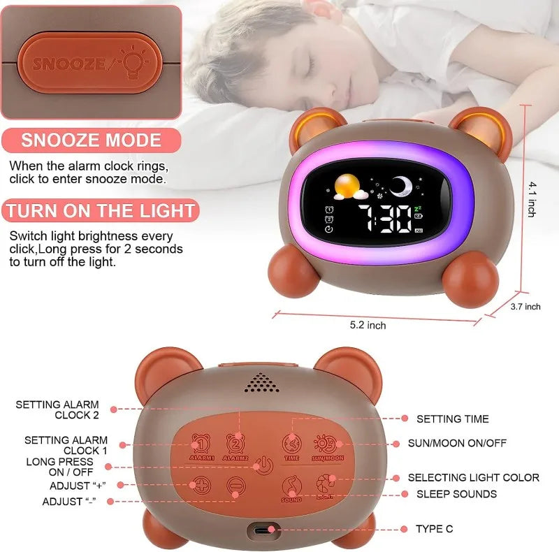 Kids Alarm Clock with Sleep Training and Sound Machine - Smarsty