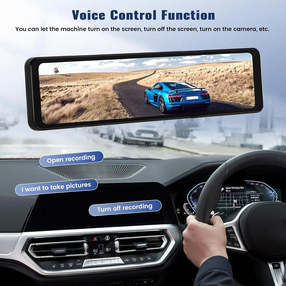 4K Dash Cam with GPS WiFi CarPlay Android Auto Mirror - Smarsty