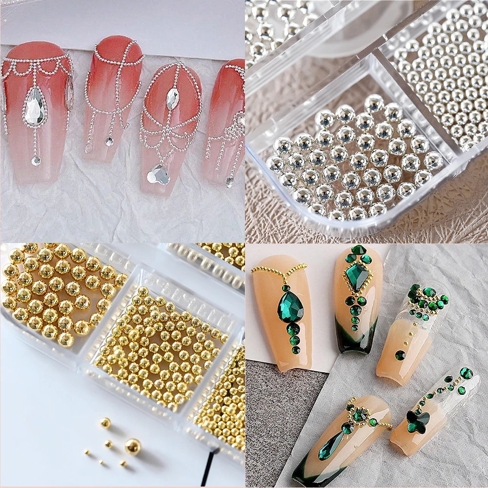 Mini Caviar Beads Nail Art Set with Magnetic Pen - Smarsty