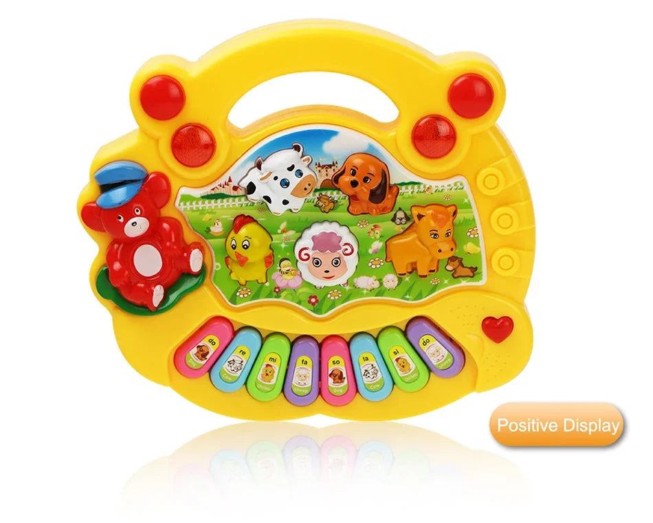 Kids Cartoon Piano Keyboard Game with Animal Sounds Flashing Light Music Baby Instrument Music Toys Educational Toys Kids Gifts by Smarsty