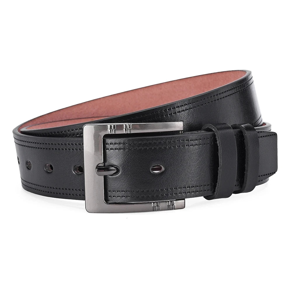 Genuine Leather Mens Casual Belt High Quality Buckle - Smarsty