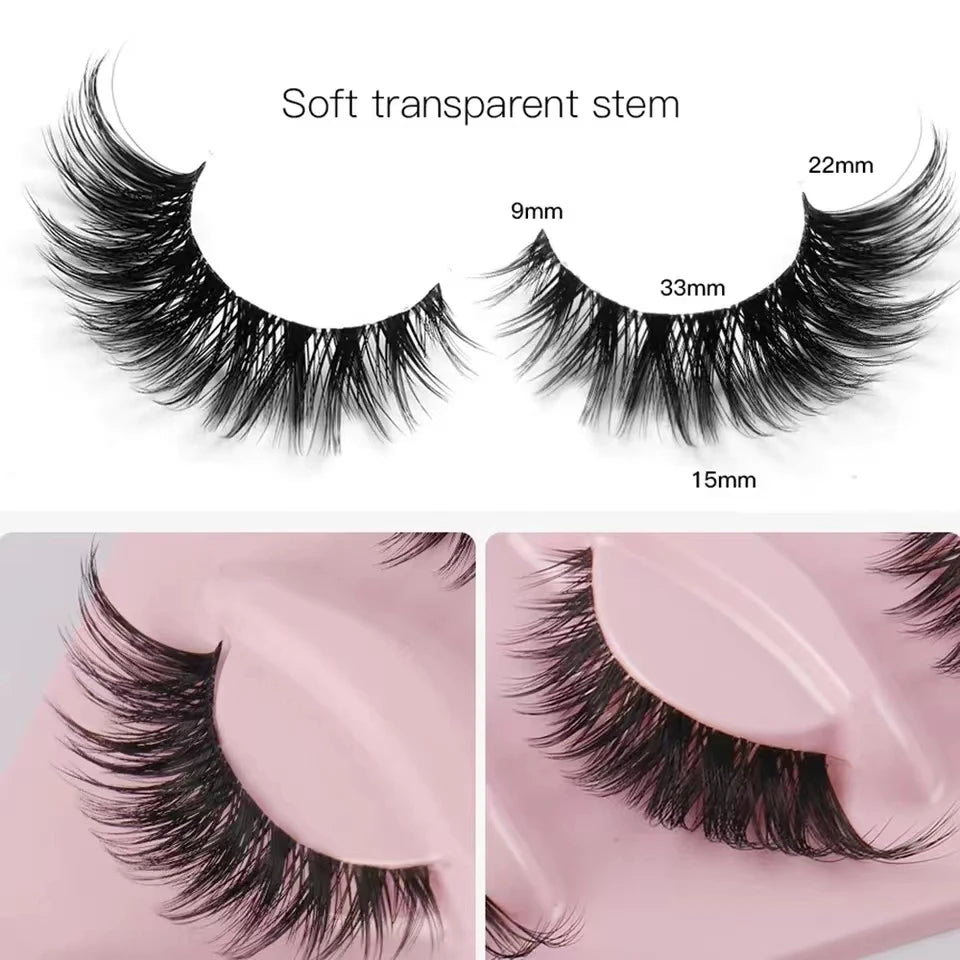 High Quality Cat False Eyelashes with Transparent Stems - Smarsty