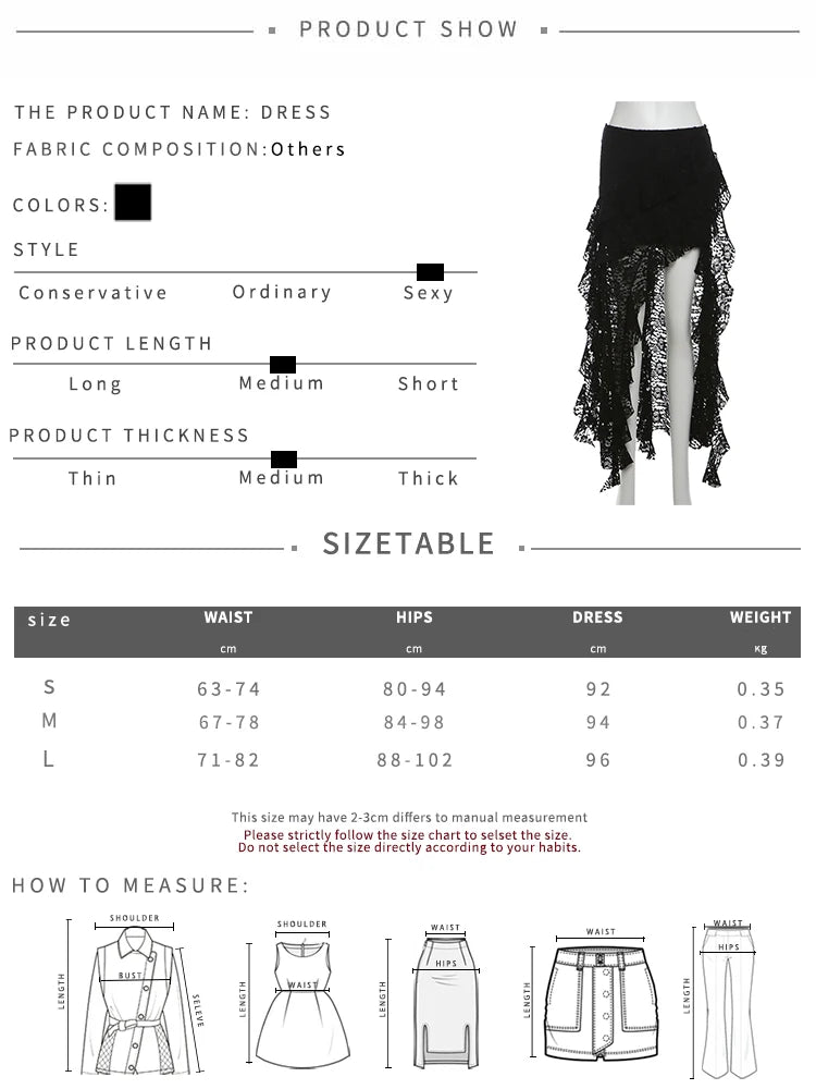 Nibber Tassels Women Skirts Irregular Hem Multi-Layered Ruffles Lace Patchwork Sweet Summer Trend Daily Skinny Versatile Bottoms - Smarsty