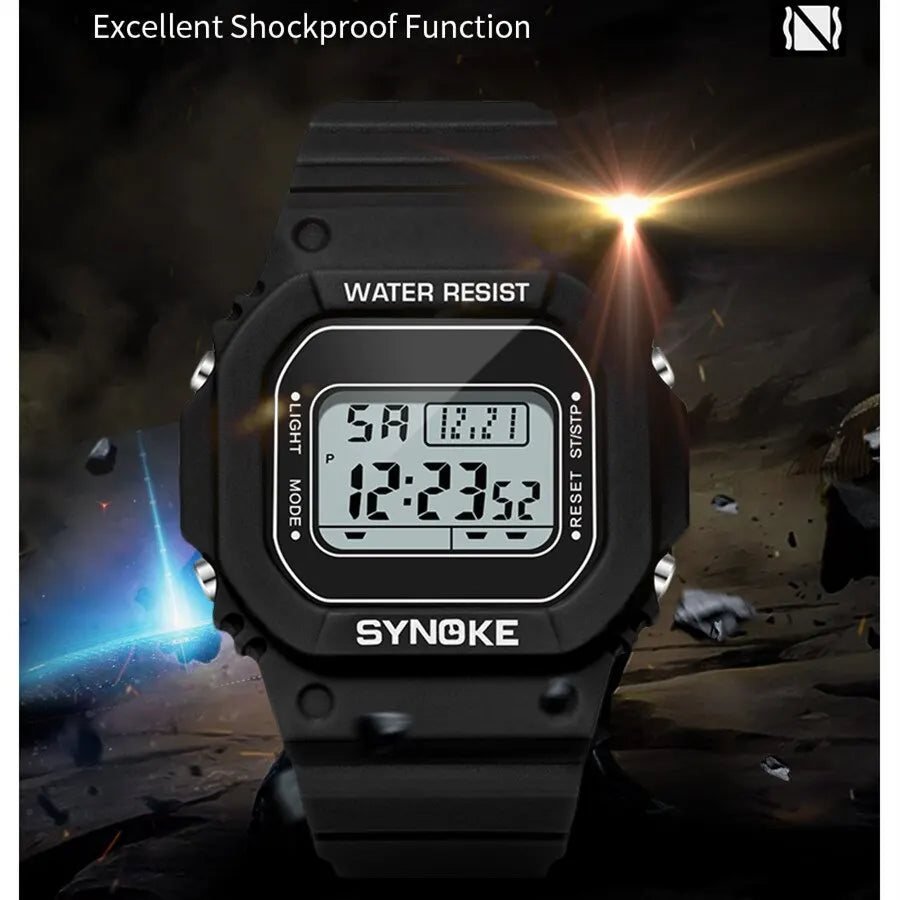 SYNOKE Outdoor Military Digital Watch for Men Waterproof Luminous Sports Timepiece - Smarsty