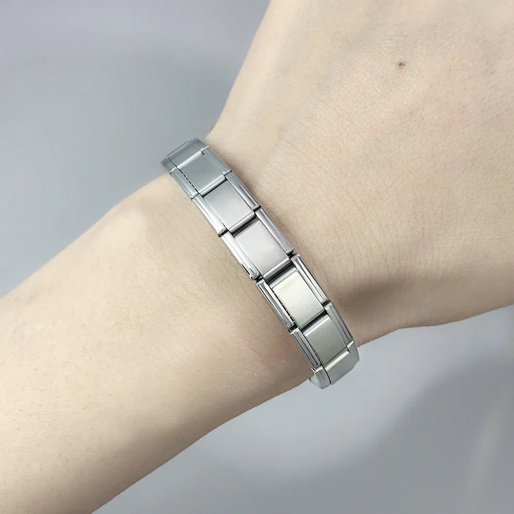 Gemosa Italian Stainless Steel Charm Bracelet Elastic Link Chain - Smarsty