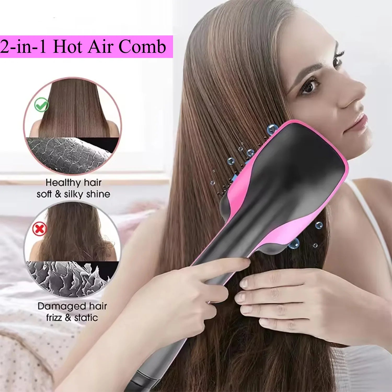 BLUTOOL 4-in-1 Hair Dryer, Curling Iron & Straightener for Women, Ideal Gift for All Hair Types (Wet/Dry Use)