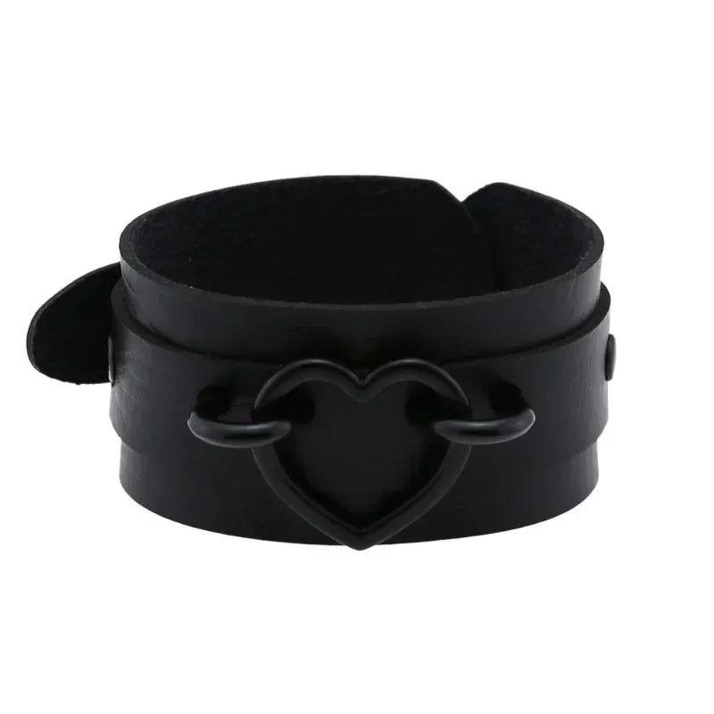Unisex PU Leather Punk Bracelet with Spikes and Skull - Smarsty