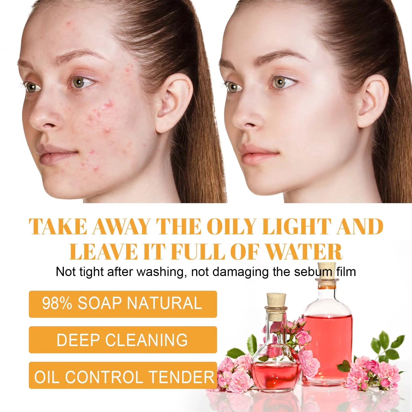 Turmeric Cleanser Face Wash Kojic Acid Exfoliating Deeply Cleanses Skin Maintains Water Oil Balance Remove Dirt Oil Control