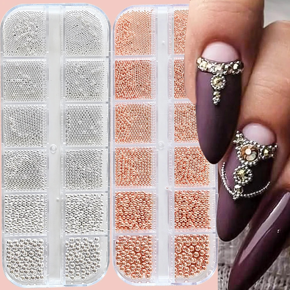 Mini Caviar Beads Nail Art Set with Magnetic Pen - Smarsty