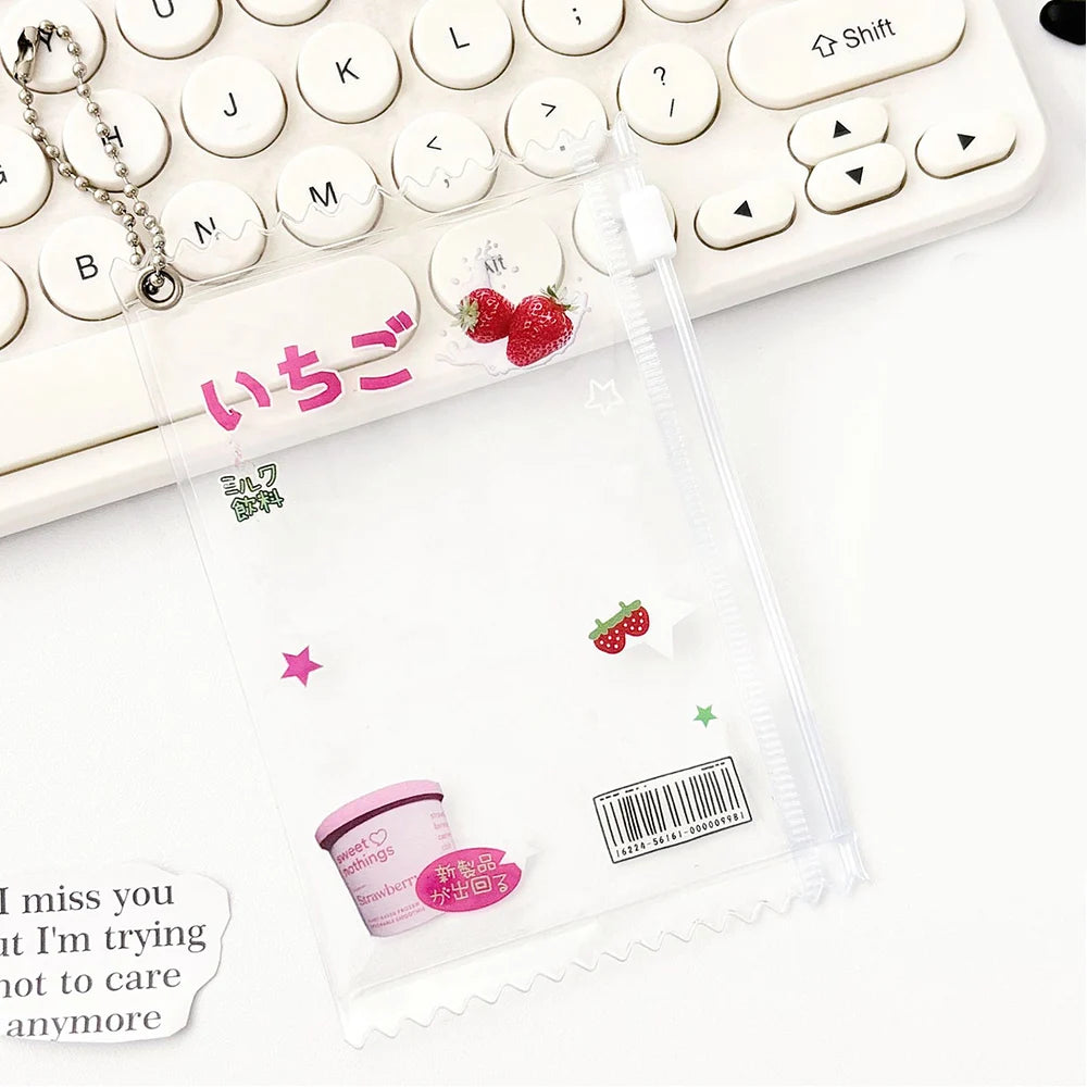 INS Transparent Candy Bag Badge Holder Korean Photocard Holder Display Bag Pendant Idol Photo Card Protective Cover Card Holder