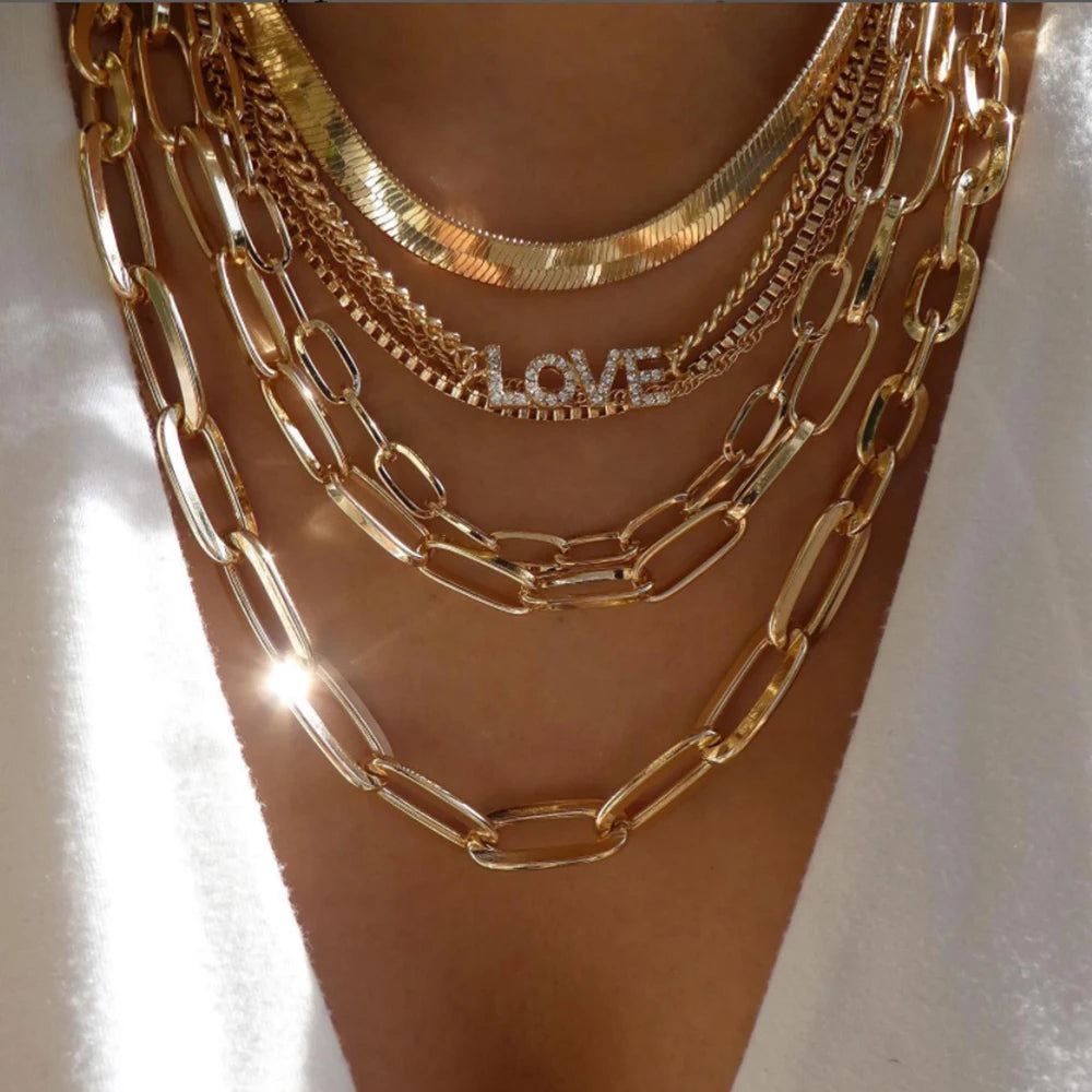 Vintage Gold Boho Layered Necklace Set for Women - Smarsty