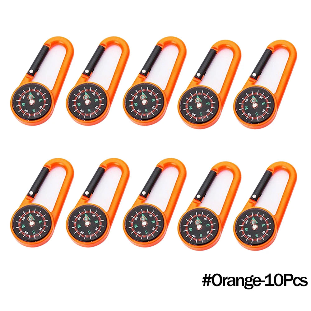 Outdoor Compass Carabiner Mini Camping Keychain Mountaineering Hiking Backpack Buckle with Compass Survival Children Gifts by Smarsty