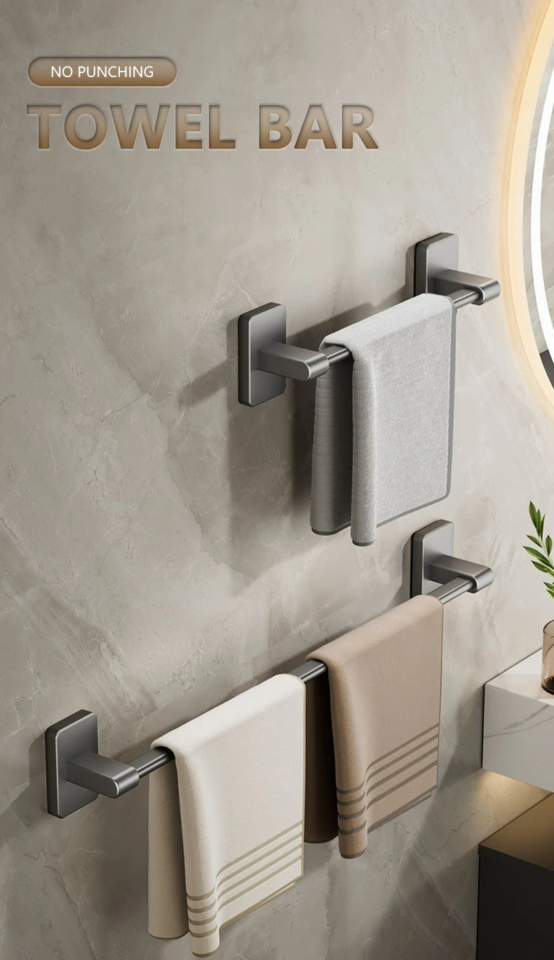 Non Perforated Suction Cup Towel Rack for Bathroom Storage - Smarsty