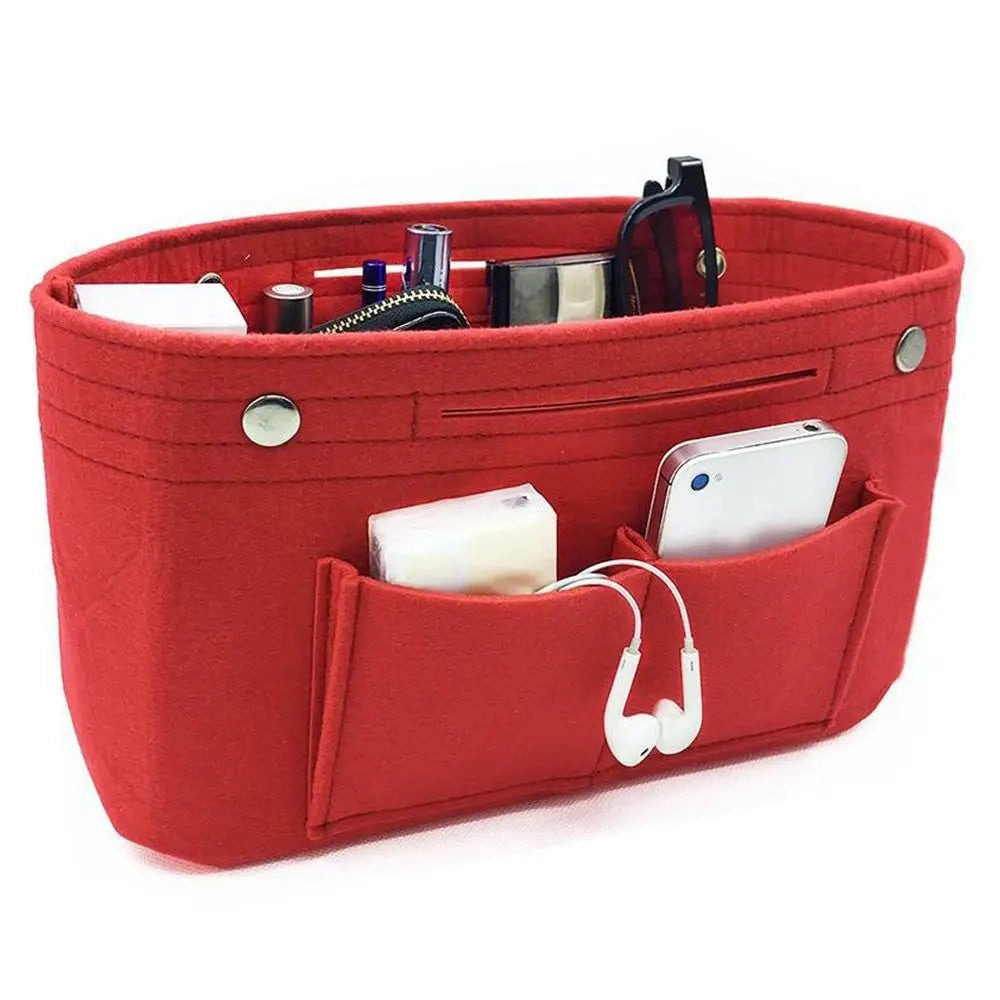 Women's Organizer Handbag Felt Travel Bag Insert Liner Purse Organiser Pouch
