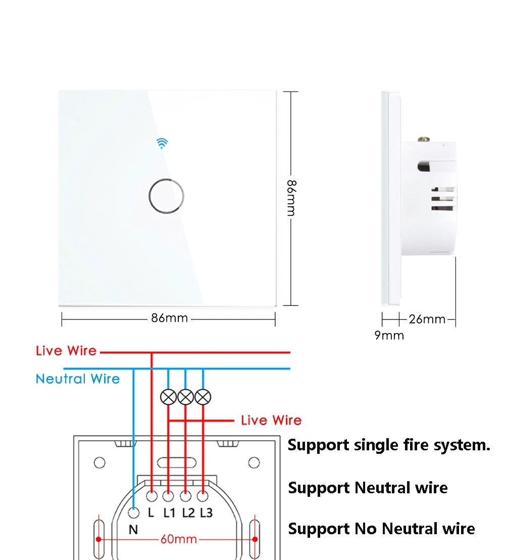 Smart WiFi Touch Light Switch with Remote Control - Smarsty