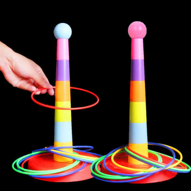 Children Throw Circle Game Ferrule Stacked Toys Fun Indoor Outdoor Parent-Child Interactive Circle Layers Early Education Gift - Smarsty