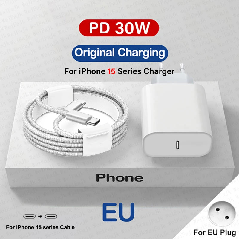 30W USB C Fast Charger For iPhone Pro Series Cable - Smarsty