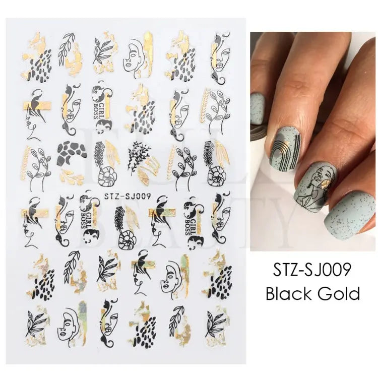 3D Holographic Geometry Nail Stickers for Stunning Decor - Smarsty