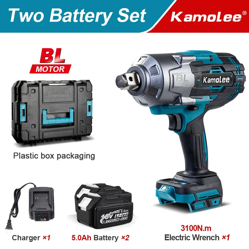 Kamolee 3100NM Brushless Electric Impact Wrench - Smarsty