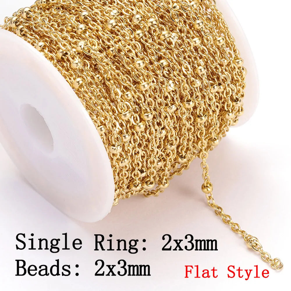 No Fade 2 Meter Stainless Steel Chain For Jewelry Making - Smarsty