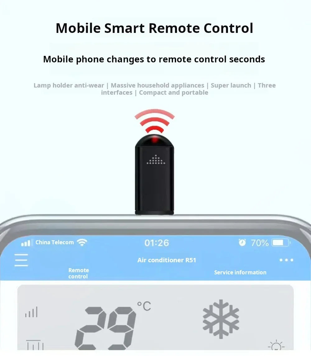 Type C Smartphone Infrared Transmitter Adapter Smart Remote Control - Smarsty
