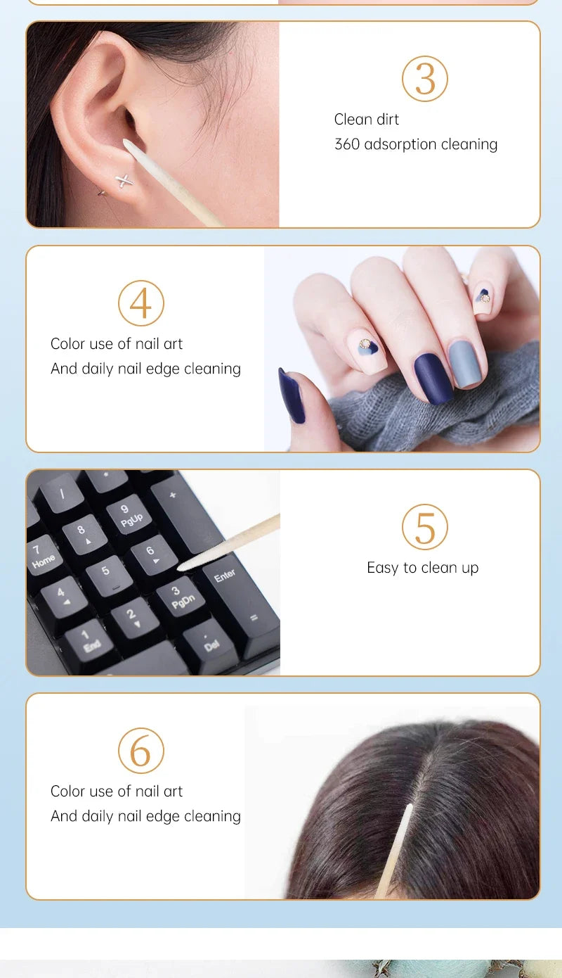 Disposable Wood Cotton Swabs for Eyelash Extensions - Smarsty