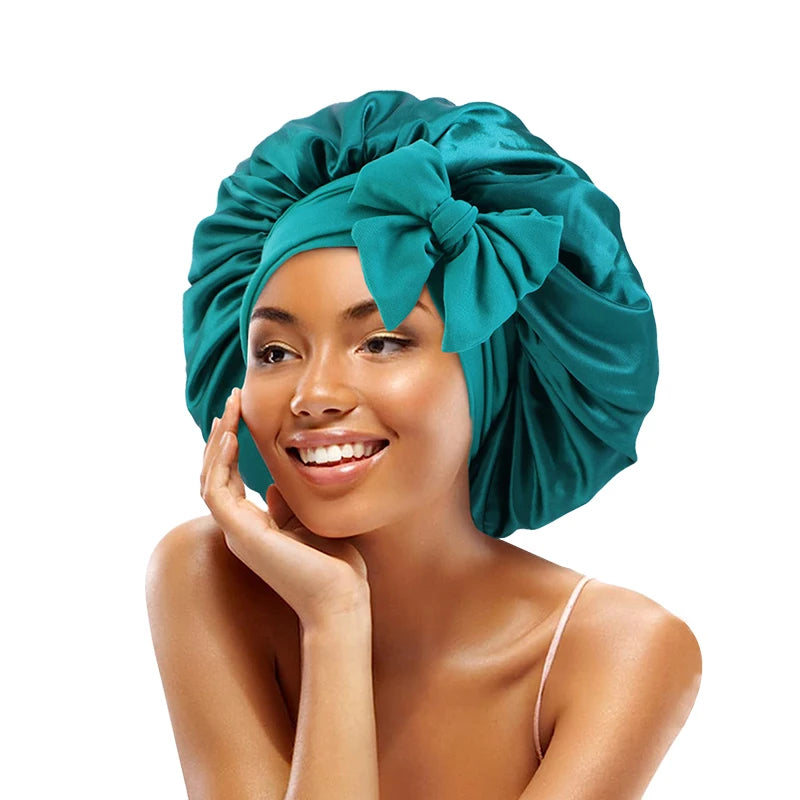Adjustable Satin Sleeping Hat Elastic Tie For Hair Care - Smarsty