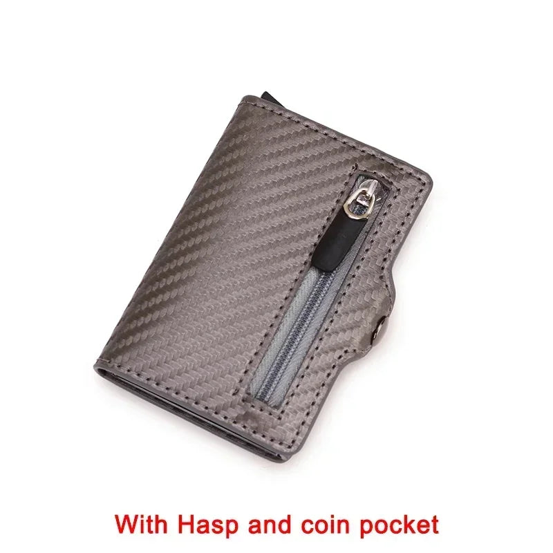 Carbon Fiber Rfid Blocking Men ID Credit Card Holders Wallet Leather Metal Business Bank CreditCard Cardholder Case Carteras
