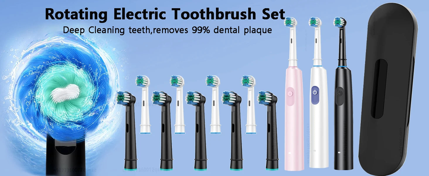 Waterproof Electric Toothbrush with 8 Heads and Timer - Smarsty