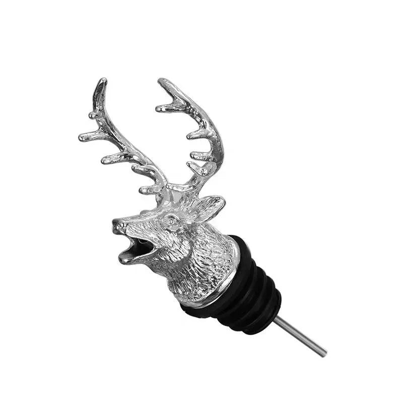Zinc Alloy Deer Head Wine Pourer and Stopper - Smarsty