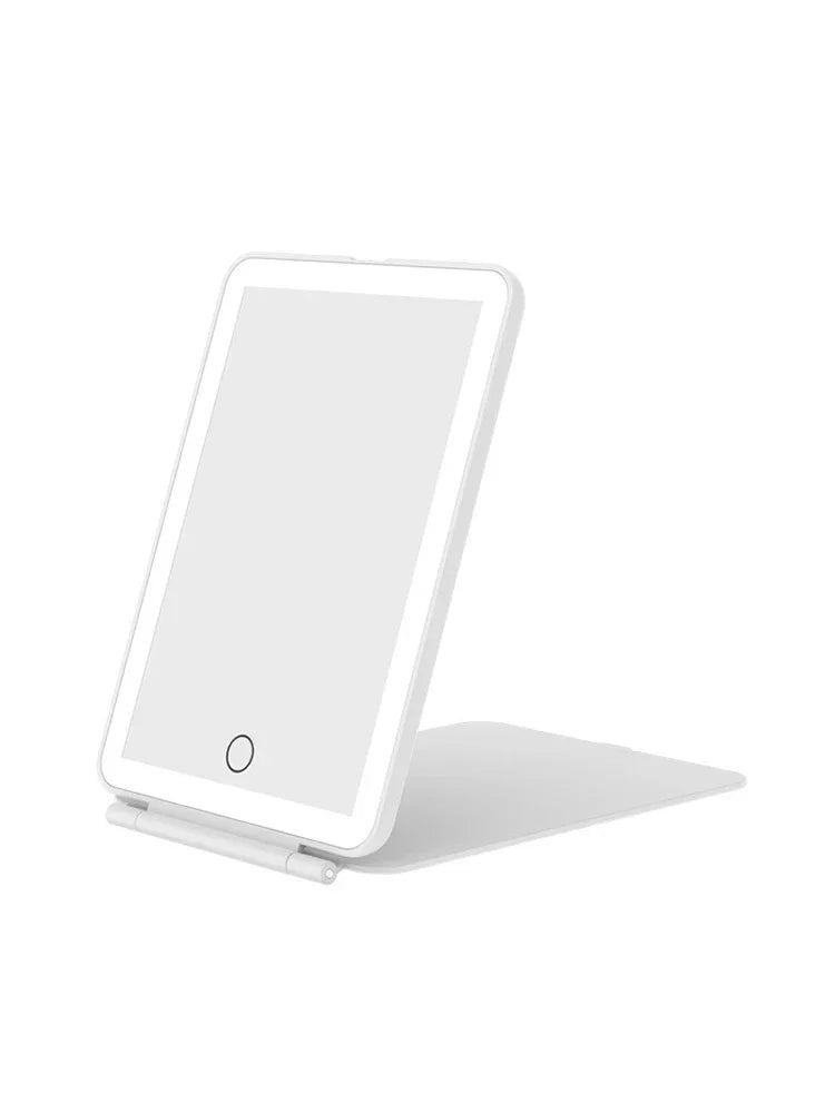 LED Foldable Travel Makeup Mirror with Rechargeable Light - Smarsty