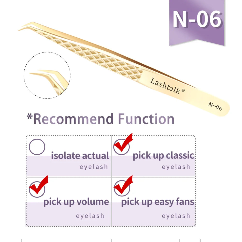 Precision Fiber Tip Eyelash Extension Tweezers with Diamond Grip - Smarsty