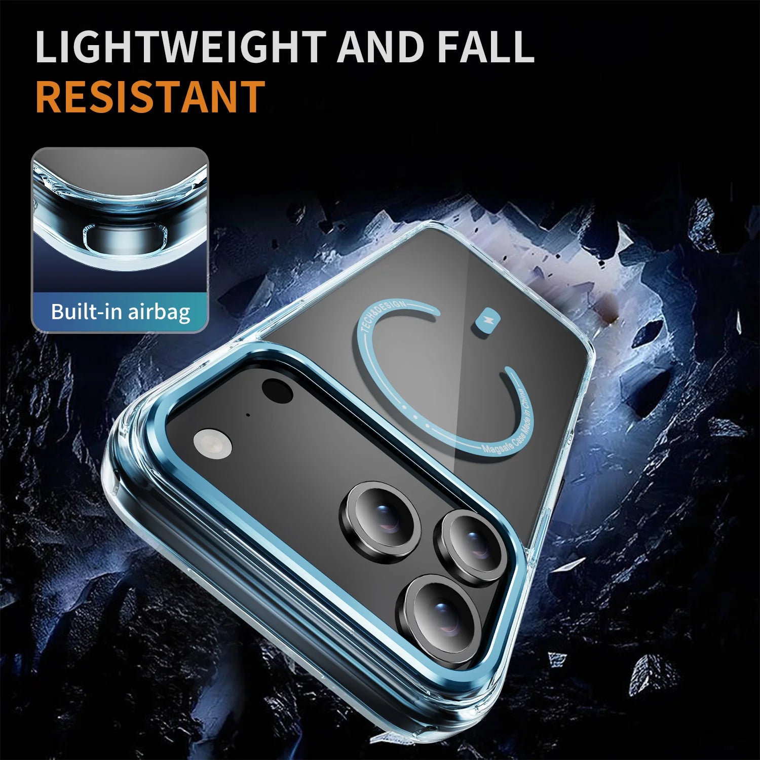 Luxury Phantom HD Transparent for Magsafe Magnetic Phone Case for iPhone 17 Air 16 15 14 Plus 13 12 11 Pro Max Shcokproof Cover