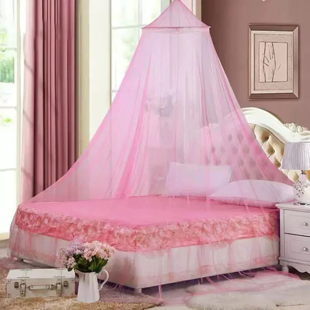 Summer Hanging Dome Mosquito Net for Double Bed - Smarsty