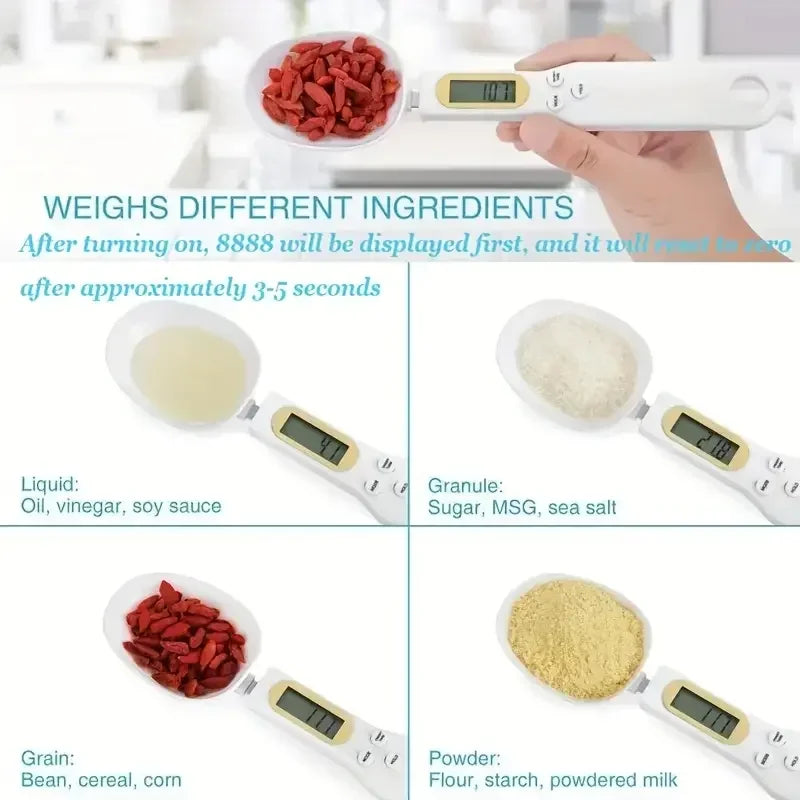 Mini Spoon Scale Digital Kitchen Scale Electronic LCD Food Scale 0.1-500g Cooking Flour Milk Coffee Powder Weight Measure Spoon by Smarsty