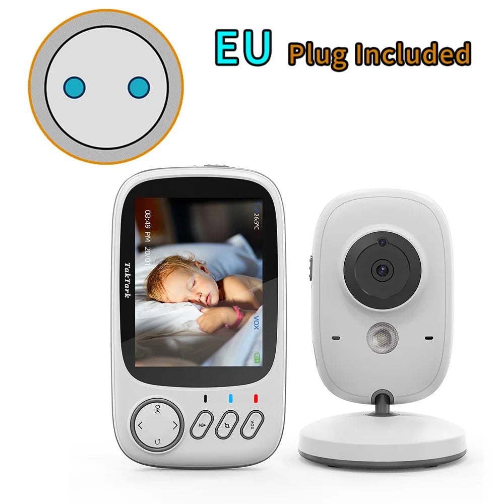 TakTark 3.2 Inch Wireless Video Baby Monitor Auto Night Vision Two-Way Intercom Temperature Monitoring Surveillance Camera Nanny by Smarsty