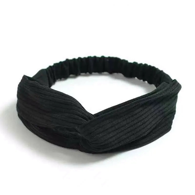 Boho Soft Elastic Headband For Women Vintage Cross Knot - Smarsty