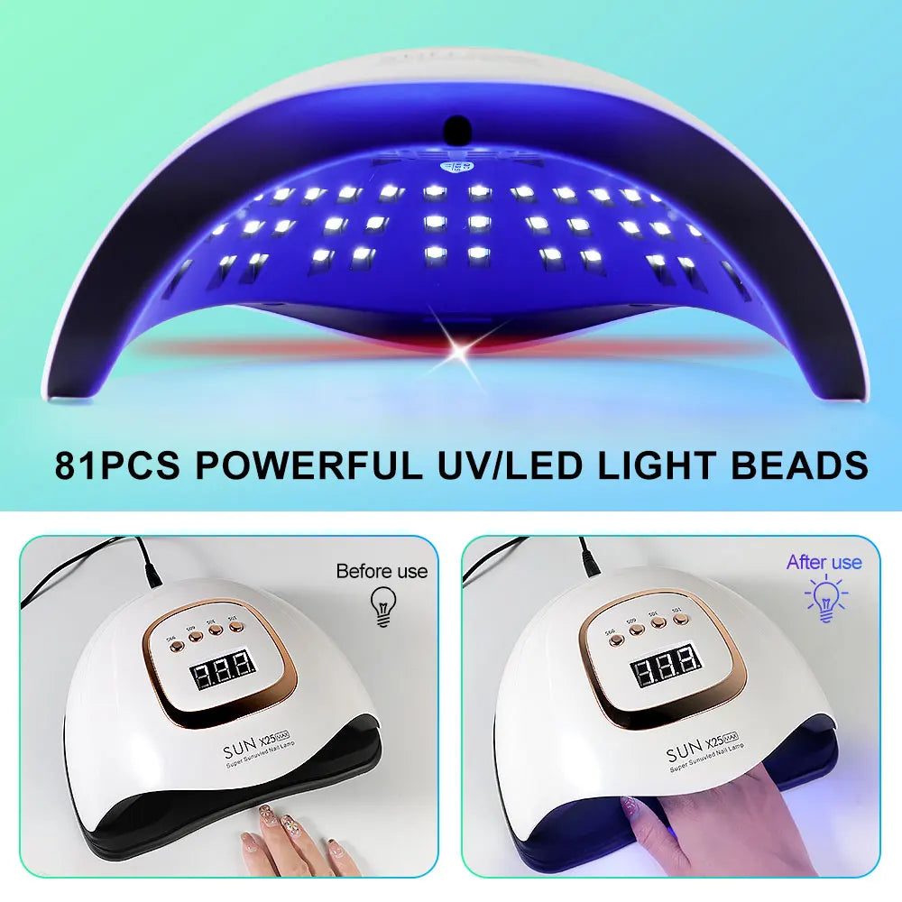 81LED UV Nail Lamp with Timers and Auto Sensor - Smarsty