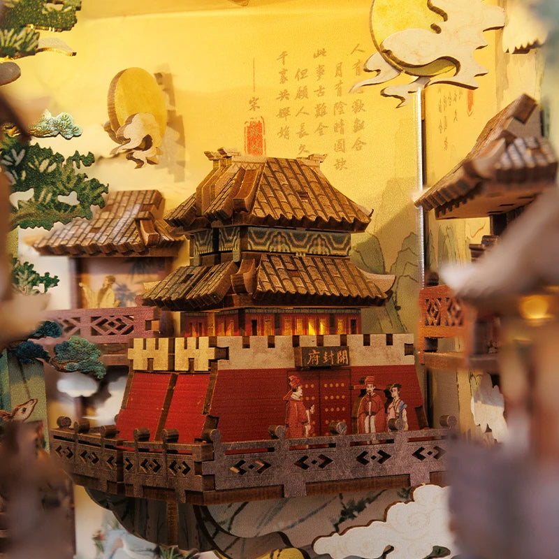 CUTEBEE Antiquity Book Nook Chinese Style Doll House Kit with Touch Light Dust Cover 3D Puzzle Toy Gift Ideas Su Dongpo's Life by Smarsty
