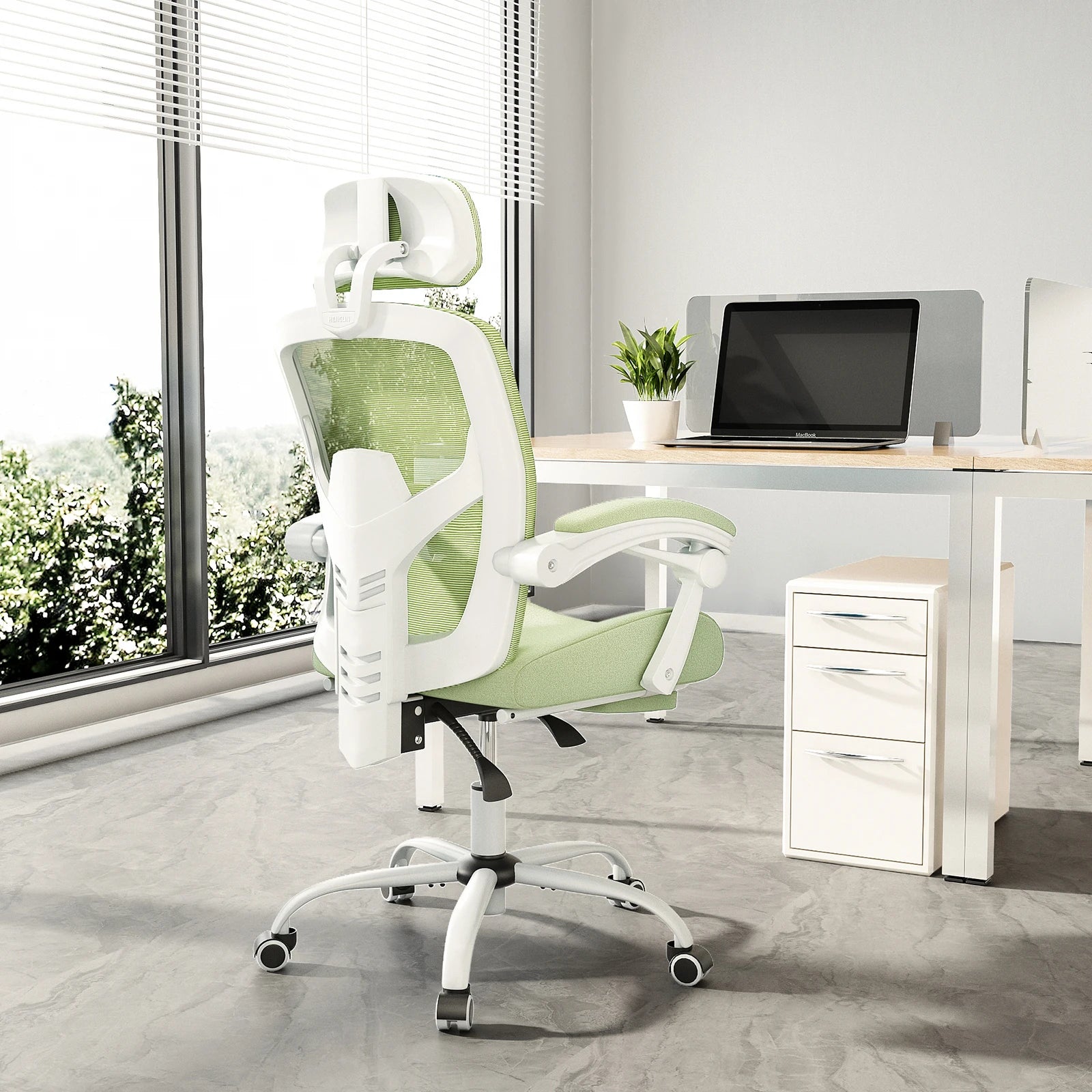 Ergonomic Reclining High Back Mesh Living Room Rocking Gaming Chair Computer Desk Swivel Rolling Lumbar Support Pillow