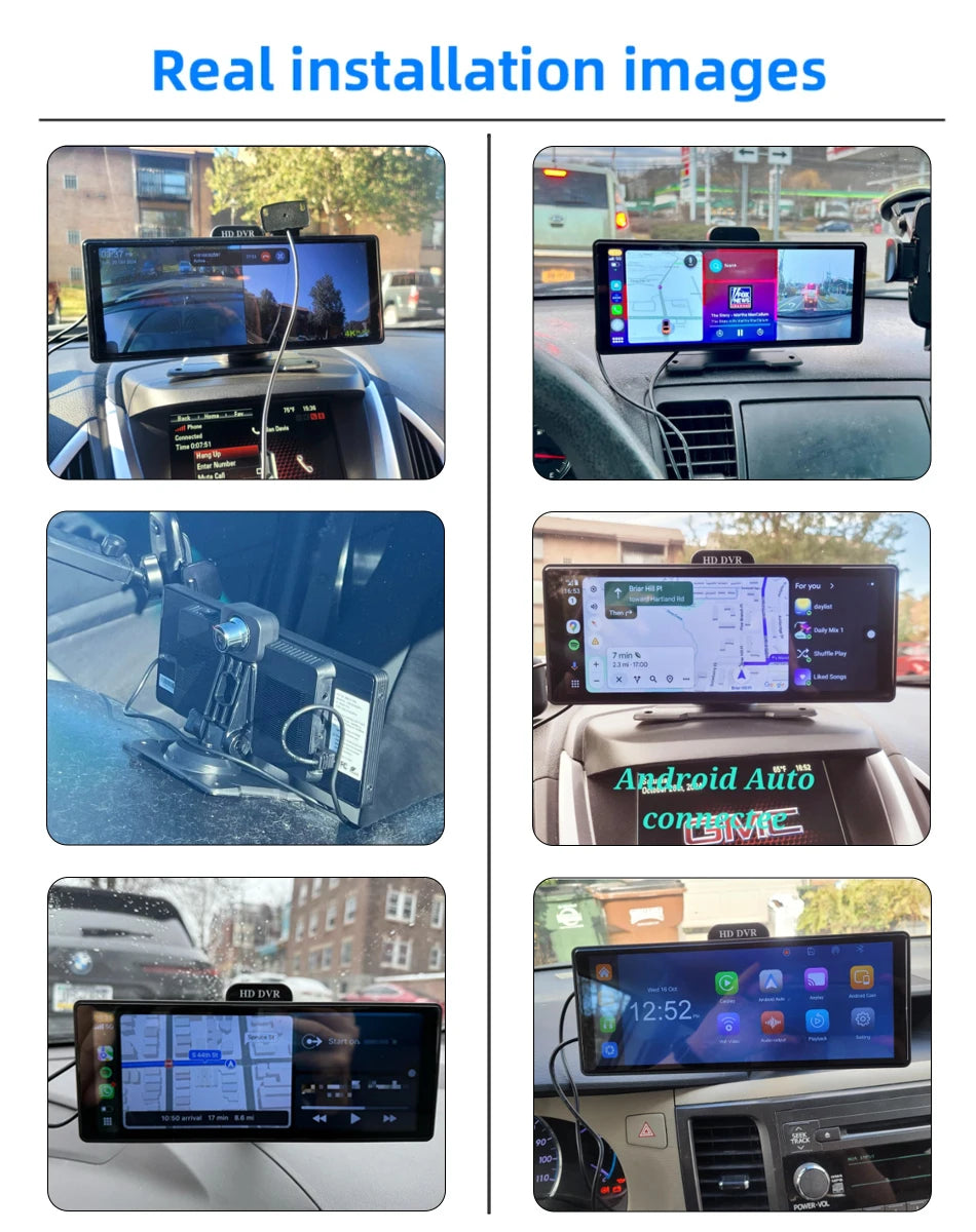 4K Dash Cam With Dual Lens GPS Navigation Wireless CarPlay - Smarsty