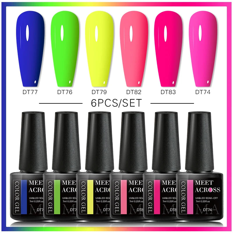 Macaron Series Gel Nail Polish Set with Glitter - Smarsty