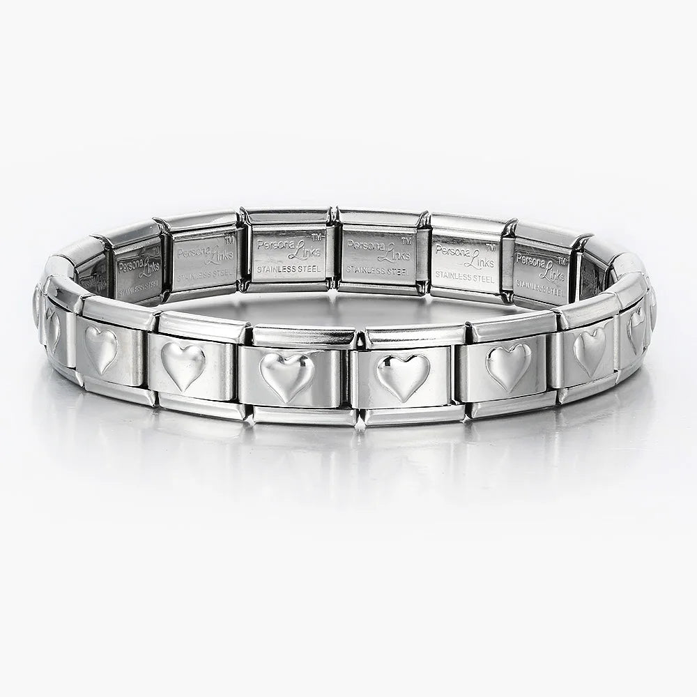 Italian Charm Stainless Steel Elastic Link Bracelet - Smarsty