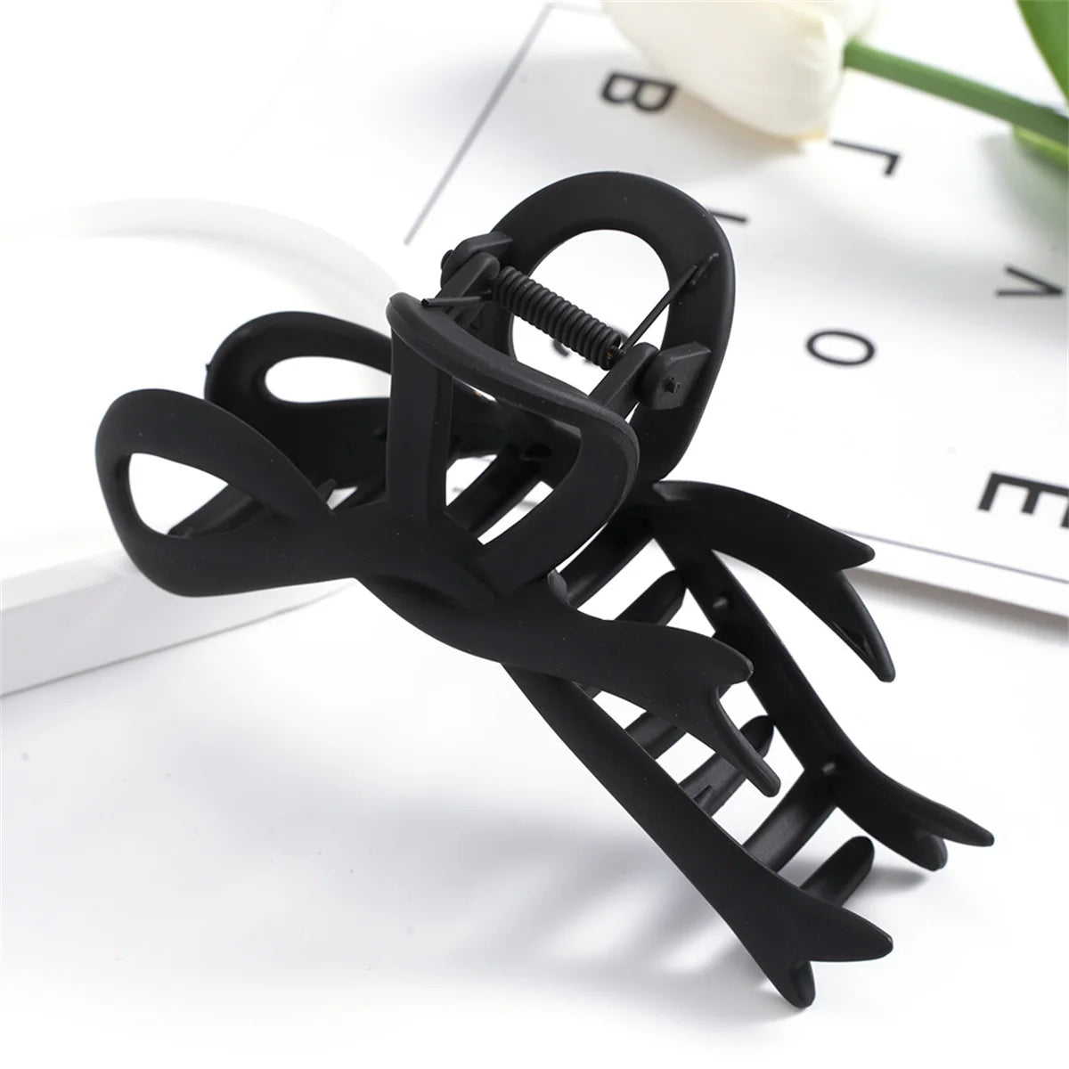 13cm Matte Ribbon Bow Hair Clips Strong Hold Vintage - Smarsty