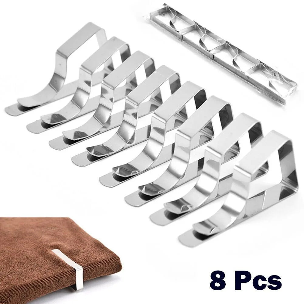 Stainless Steel Table Cloth Clips for Secure Hold - Smarsty